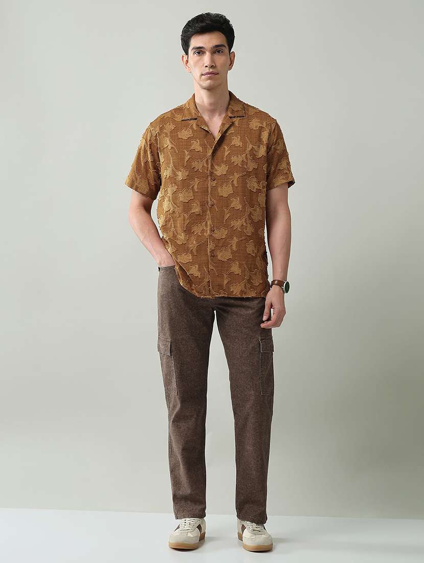 men self designed collared short sleeve shirt - 22368690 -  Standard Image - 4
