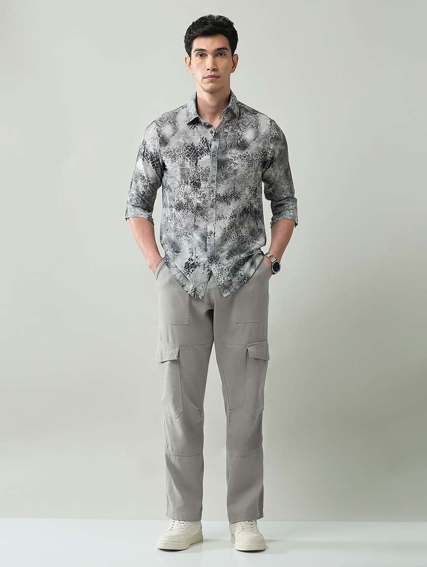 Men Printed Collared Long Sleeve Shirt - 22368691 -  Standard Image - 4