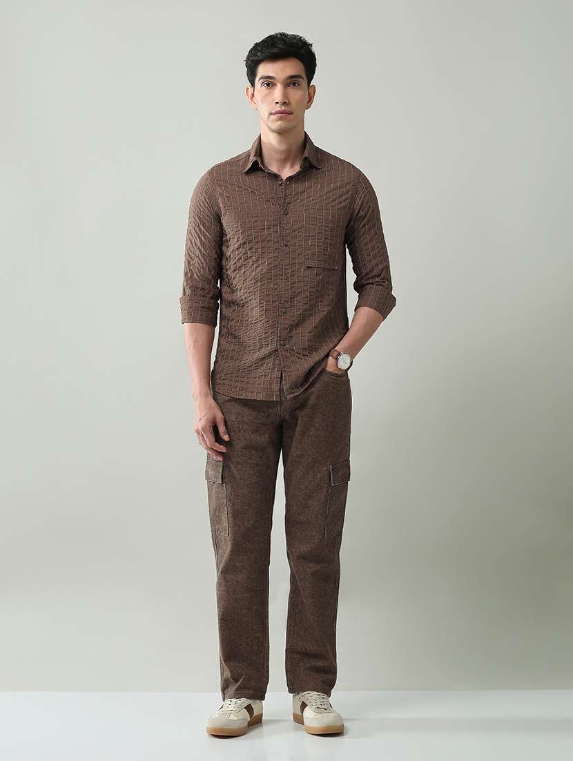 men striped collared long sleeve shirt - 22368712 -  Standard Image - 4