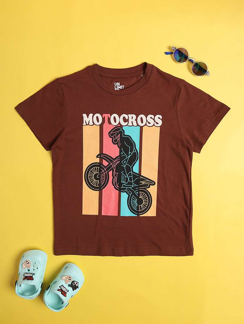 boys printed round neck short sleeves t-shirt - 22370764 -  Standard Image - 1