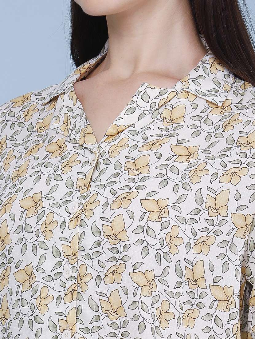 women printed short sleeves casual shirt - 22370895 -  Standard Image - 1