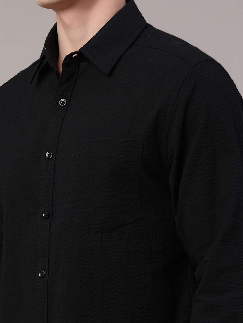 men textured long sleeve regular fit casual shirt - 22371017 -  Standard Image - 1