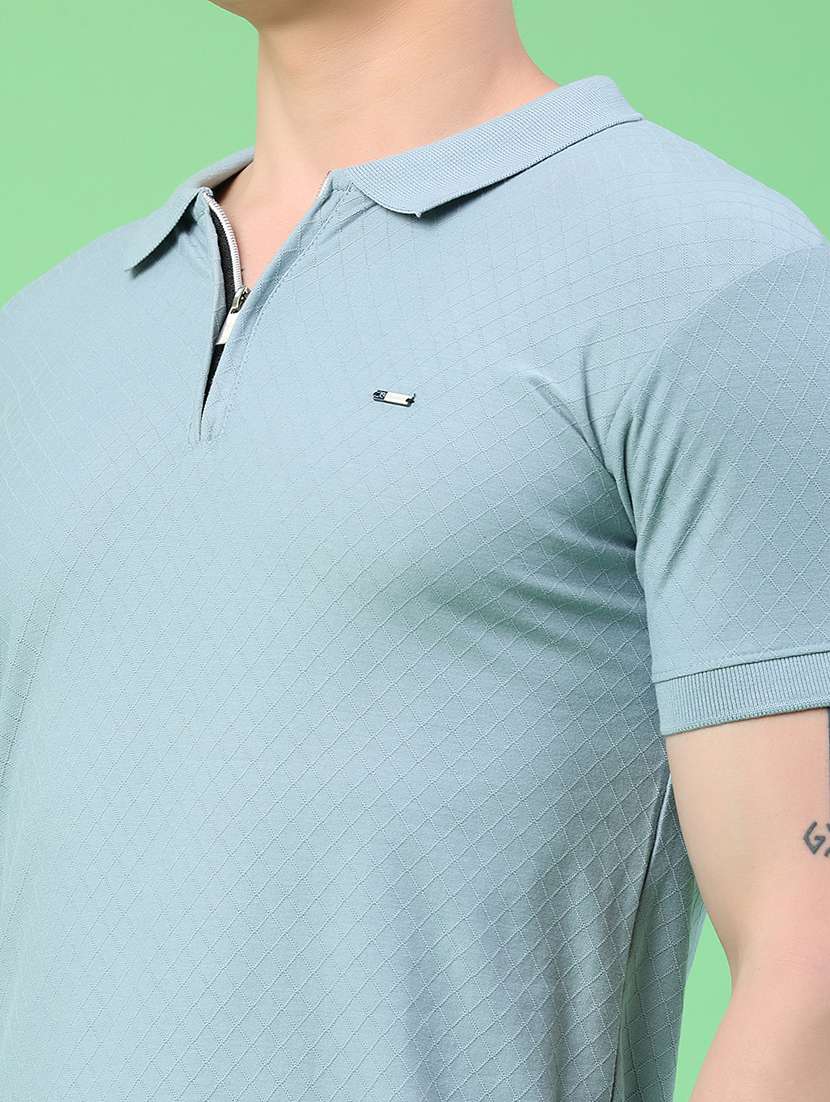 men self design short sleeve slim fit polo t-shirt - 22371046 -  Standard Image - 1
