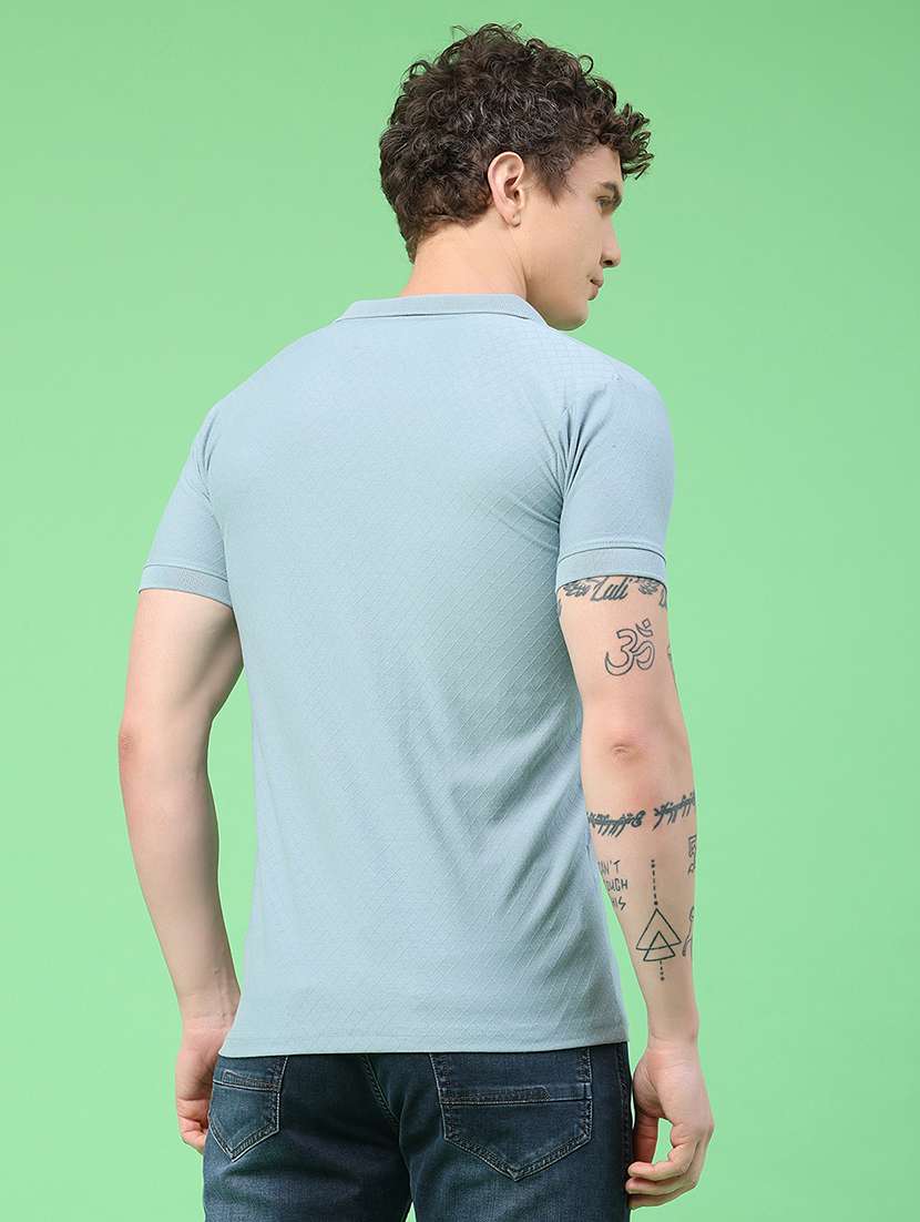 men self design short sleeve slim fit polo t-shirt - 22371046 -  Standard Image - 4