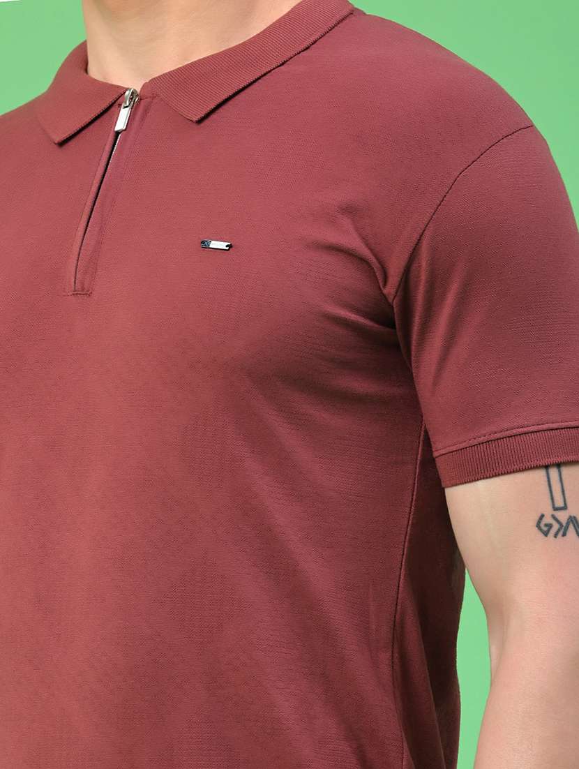 men self design short sleeve slim fit polo t-shirt - 22371050 -  Standard Image - 1