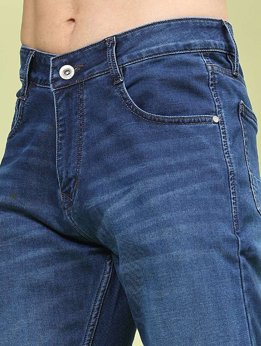 men washed mid rise full length slim fit jeans - 22371054 -  Standard Image - 1