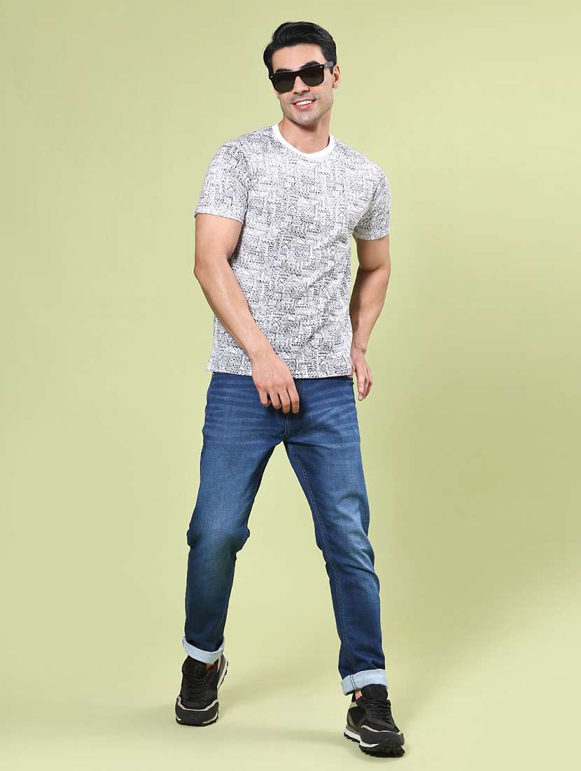 men washed mid rise full length slim fit jeans - 22371054 -  Standard Image - 4