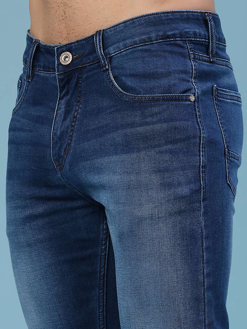 men washed mid rise full length slim fit jeans - 22371057 -  Standard Image - 1