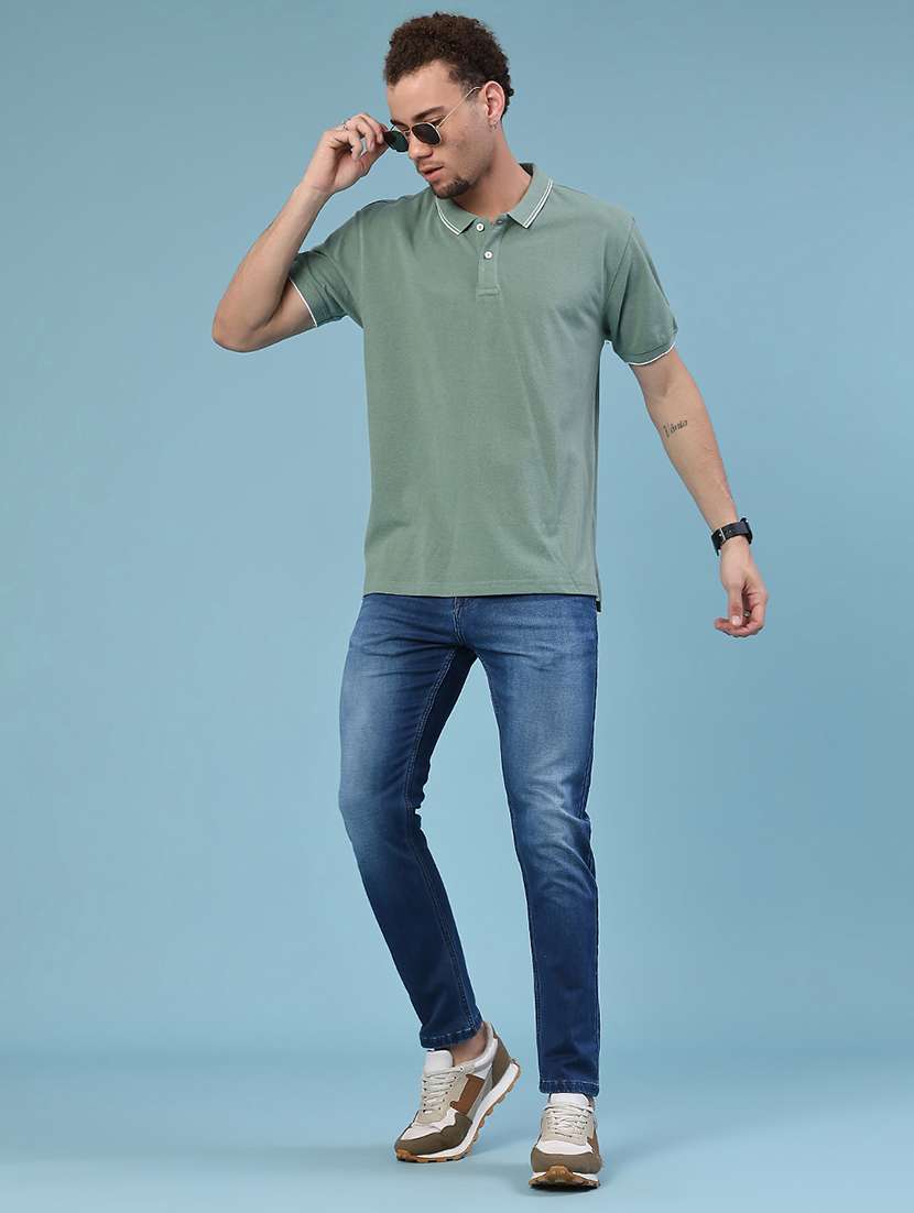men washed mid rise full length slim fit jeans - 22371057 -  Standard Image - 4