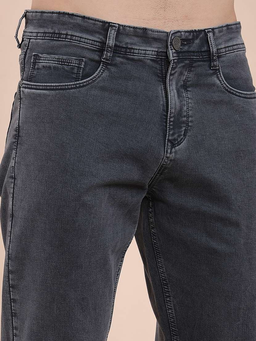 men plain mid rise full length straight jeans - 22371059 -  Standard Image - 1