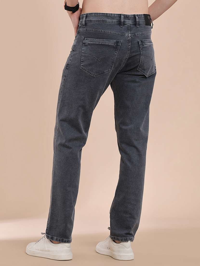 men plain mid rise full length straight jeans - 22371059 -  Standard Image - 4