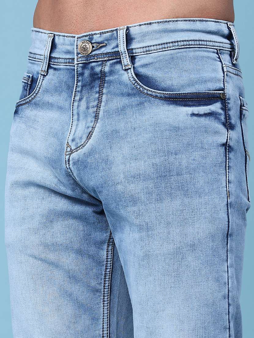 men washed mid rise full length slim fit jeans - 22371062 -  Standard Image - 1