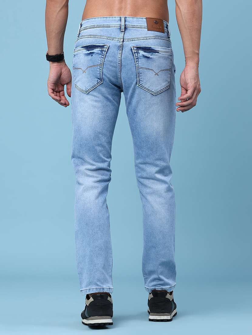 men washed mid rise full length slim fit jeans - 22371062 -  Standard Image - 4