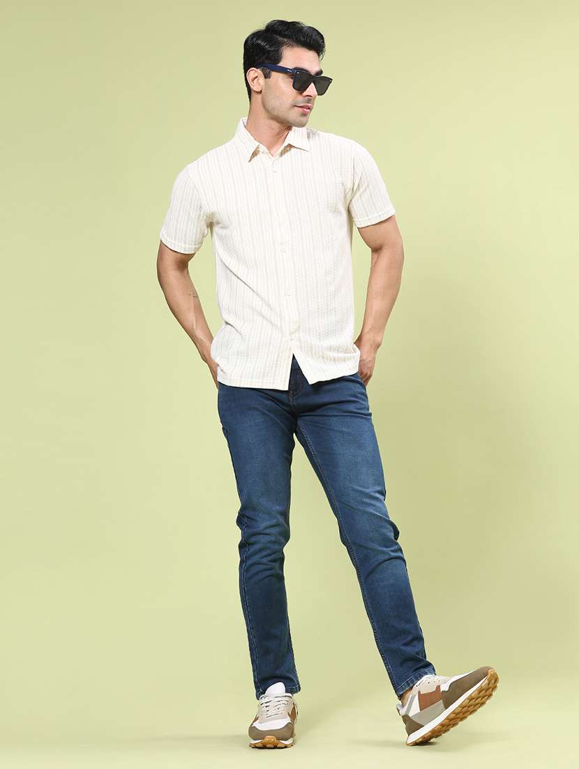 men washed mid rise full length slim fit jeans - 22371064 -  Standard Image - 4