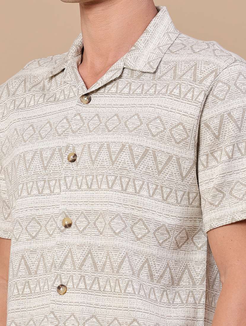 men printed short sleeve regular fit casual shirt - 22371067 -  Standard Image - 1