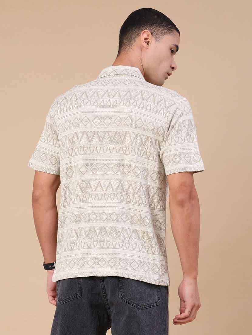 men printed short sleeve regular fit casual shirt - 22371067 -  Standard Image - 4