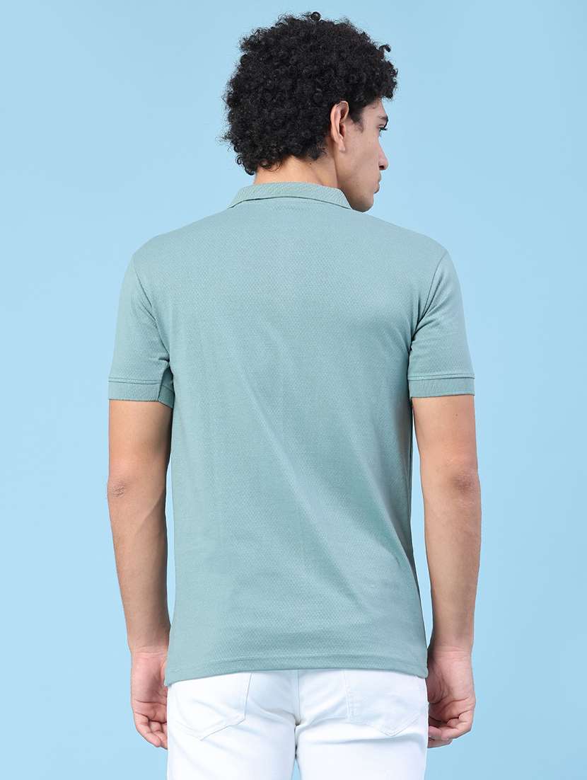 men self design short sleeve slim fit polo t-shirt - 22371080 -  Standard Image - 4