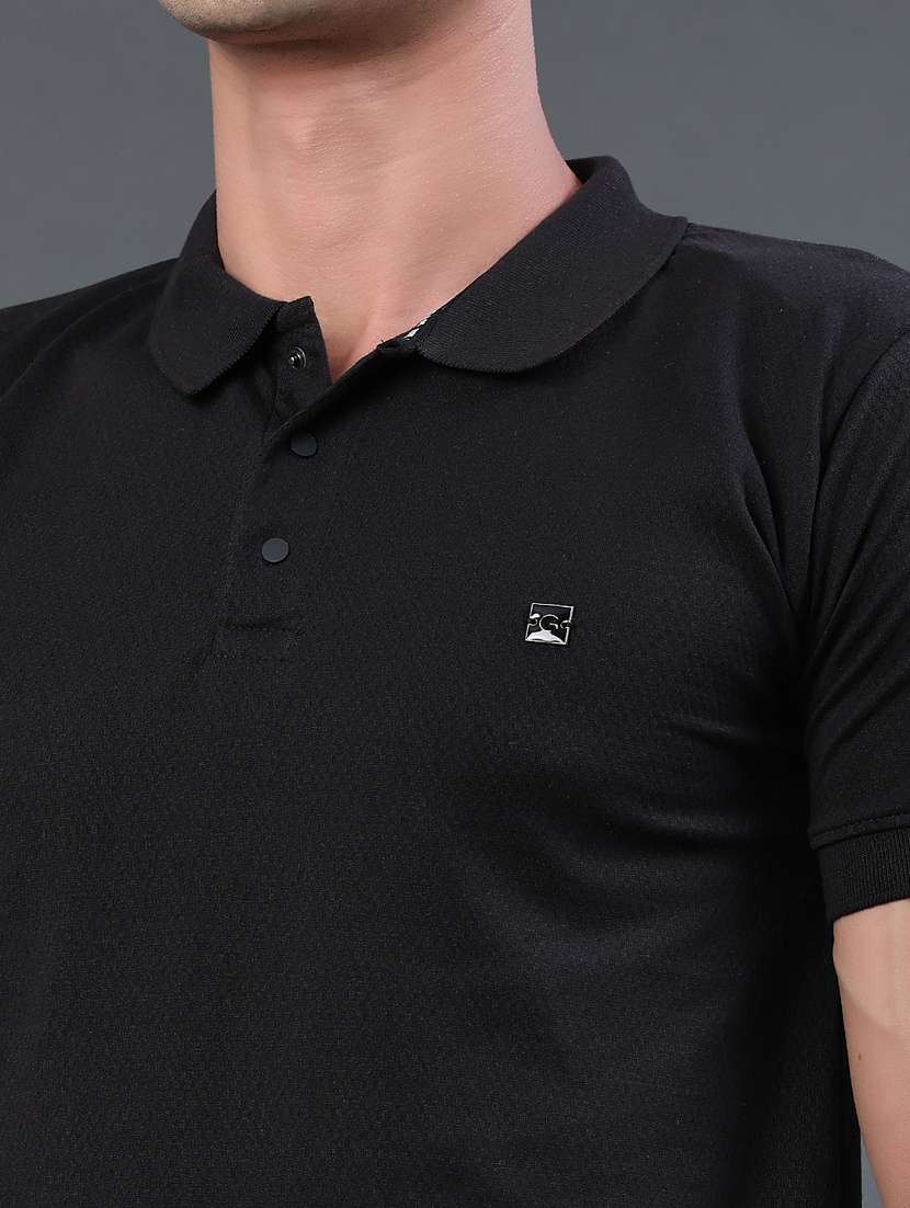 men self design short sleeve slim fit polo t-shirt - 22371082 -  Standard Image - 1
