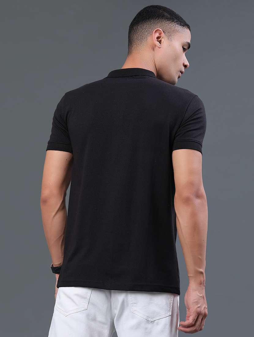 men self design short sleeve slim fit polo t-shirt - 22371082 -  Standard Image - 4