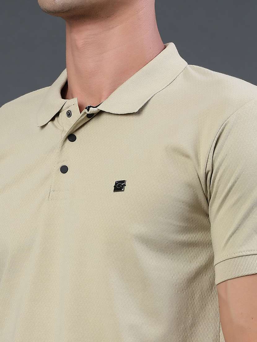 men self design short sleeve slim fit polo t-shirt - 22371085 -  Standard Image - 1