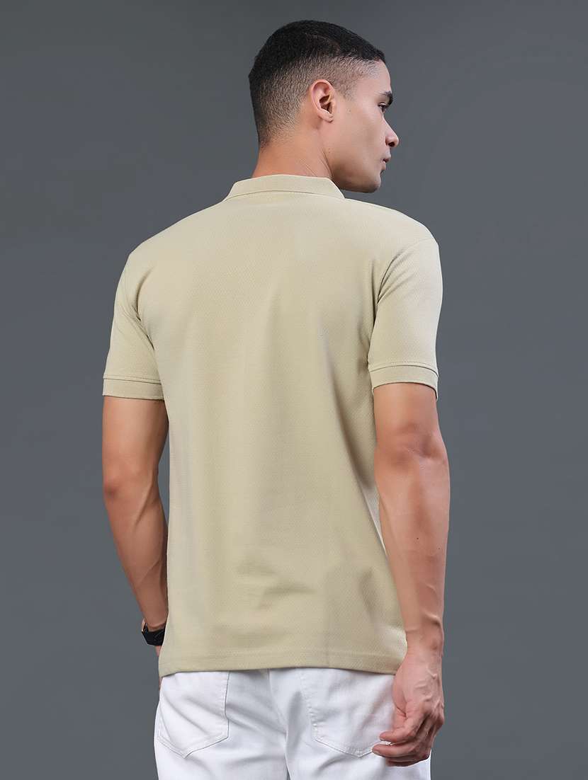 men self design short sleeve slim fit polo t-shirt - 22371085 -  Standard Image - 4