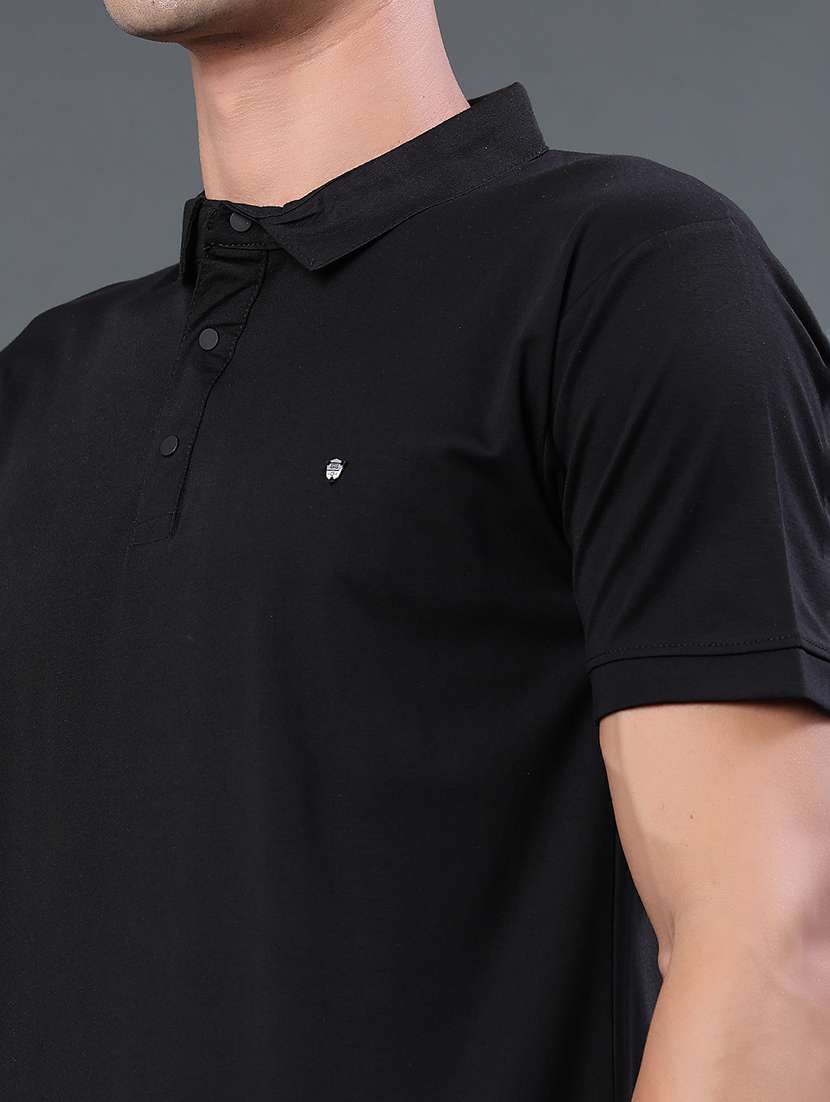 men solid short sleeve slim fit polo t-shirt - 22371093 -  Standard Image - 1