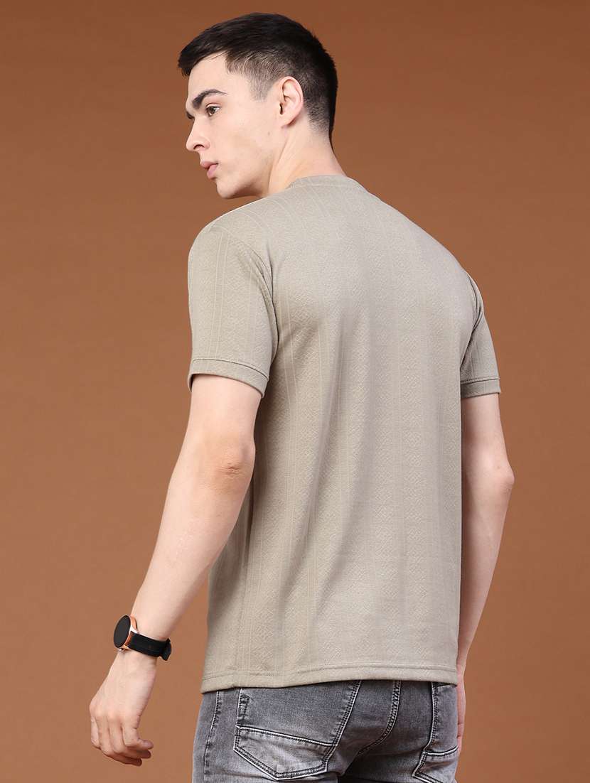 men self design short sleeve slim fit t-shirt - 22371120 -  Standard Image - 4