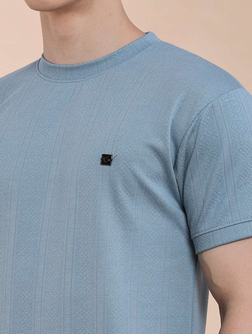 men self design short sleeve slim fit t-shirt - 22371123 -  Standard Image - 1