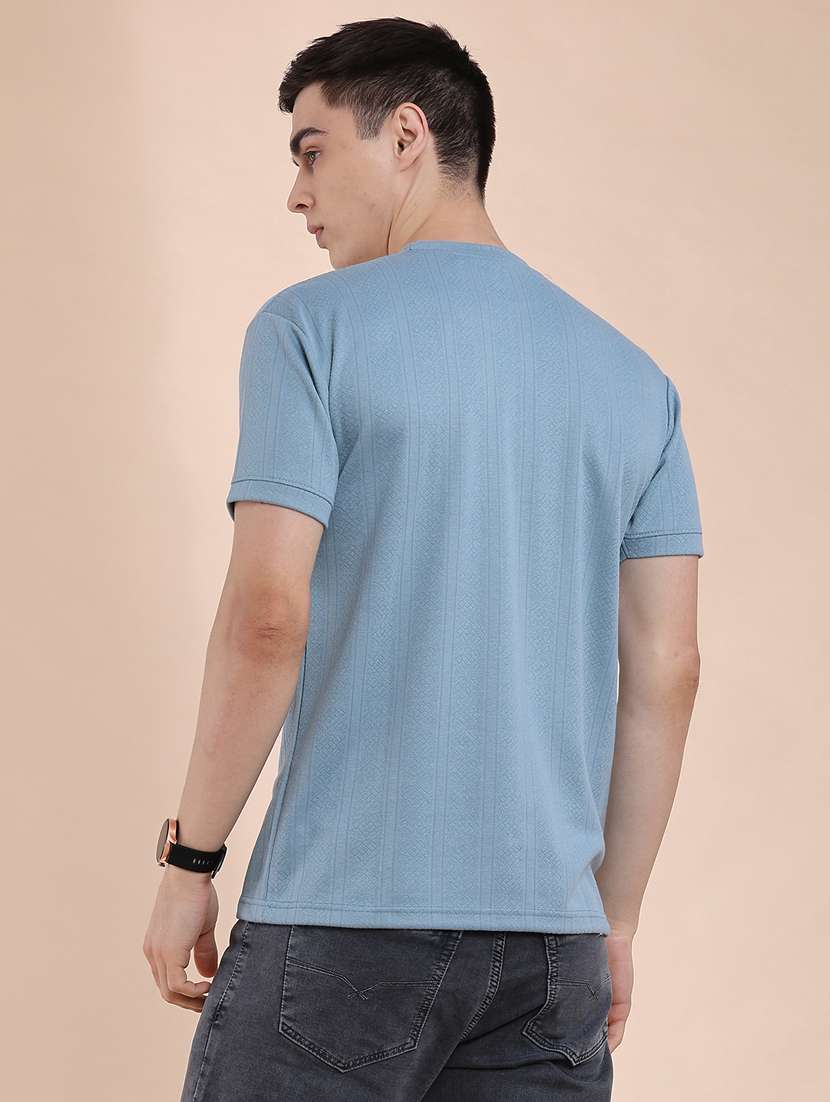 men self design short sleeve slim fit t-shirt - 22371123 -  Standard Image - 4