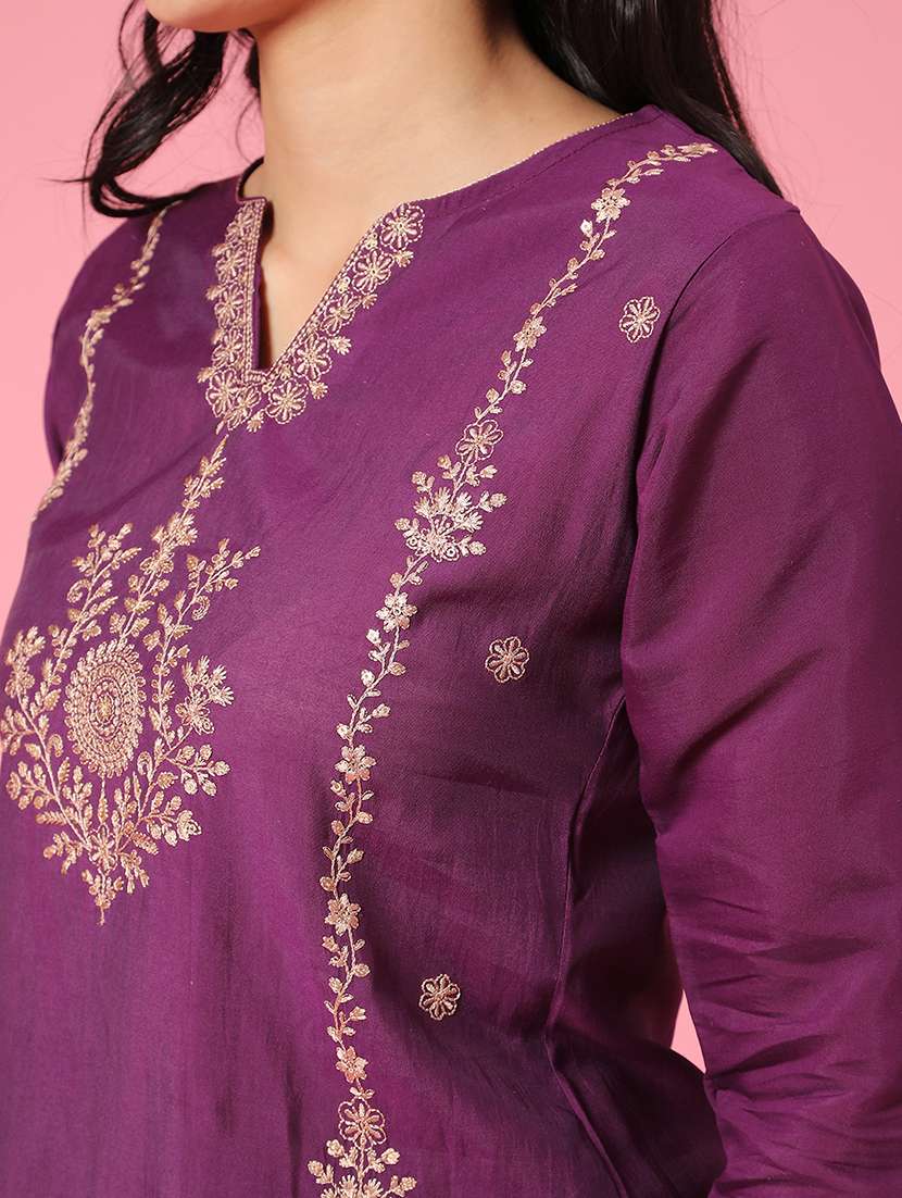 Maroon Cotton Coord Set - 22371128 -  Standard Image - 1