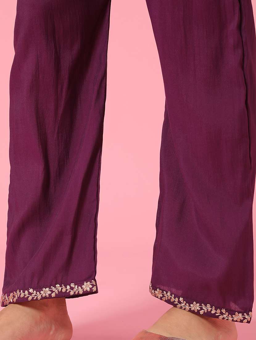 Maroon Cotton Coord Set - 22371128 -  Standard Image - 4