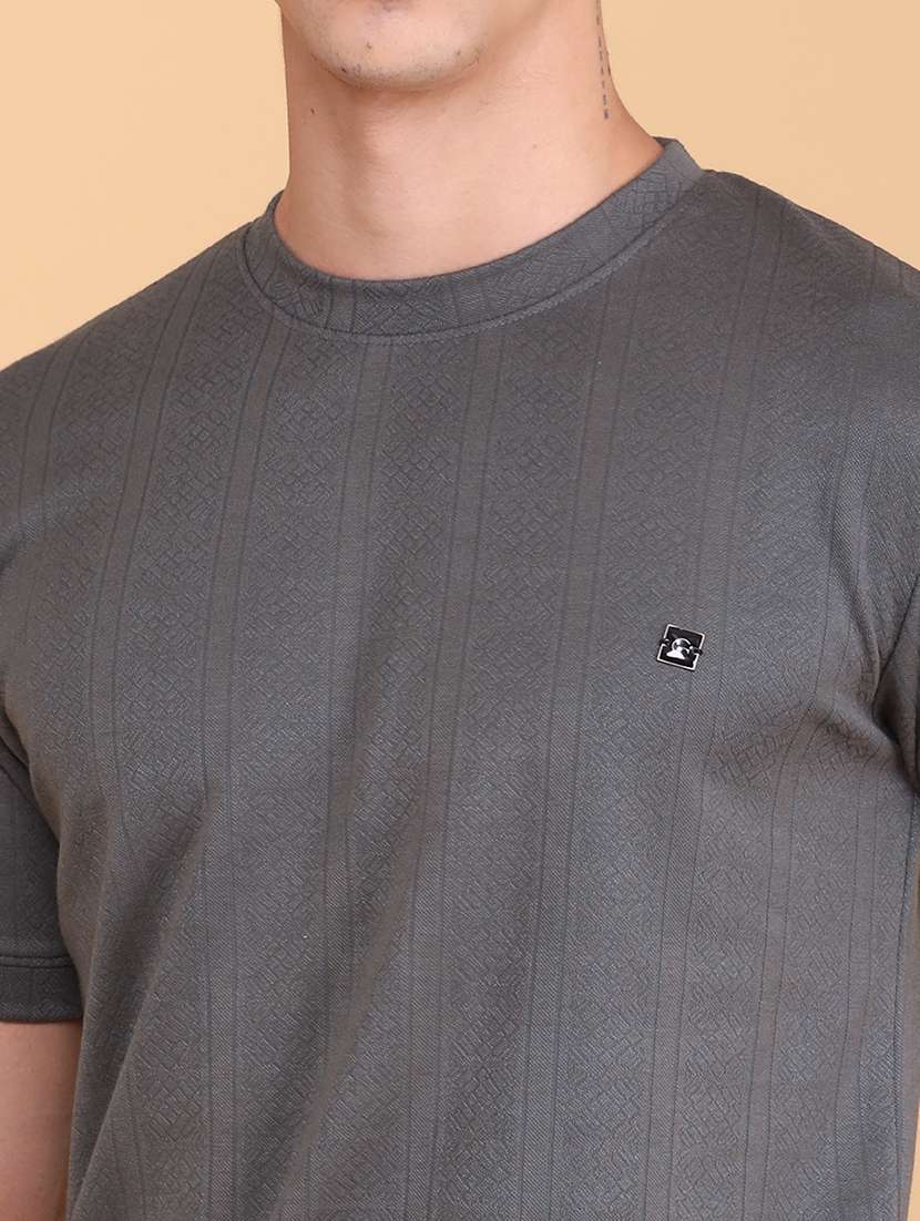 men self design short sleeve slim fit t-shirt - 22371155 -  Standard Image - 1