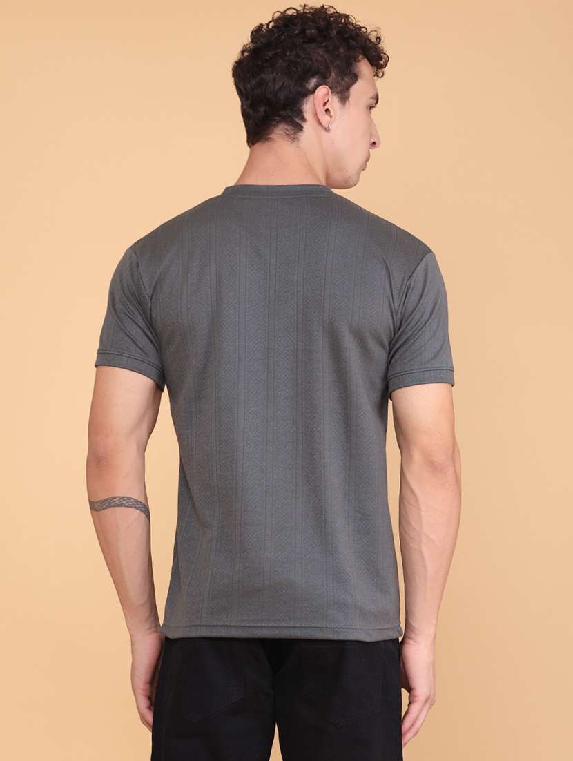 men self design short sleeve slim fit t-shirt - 22371155 -  Standard Image - 4