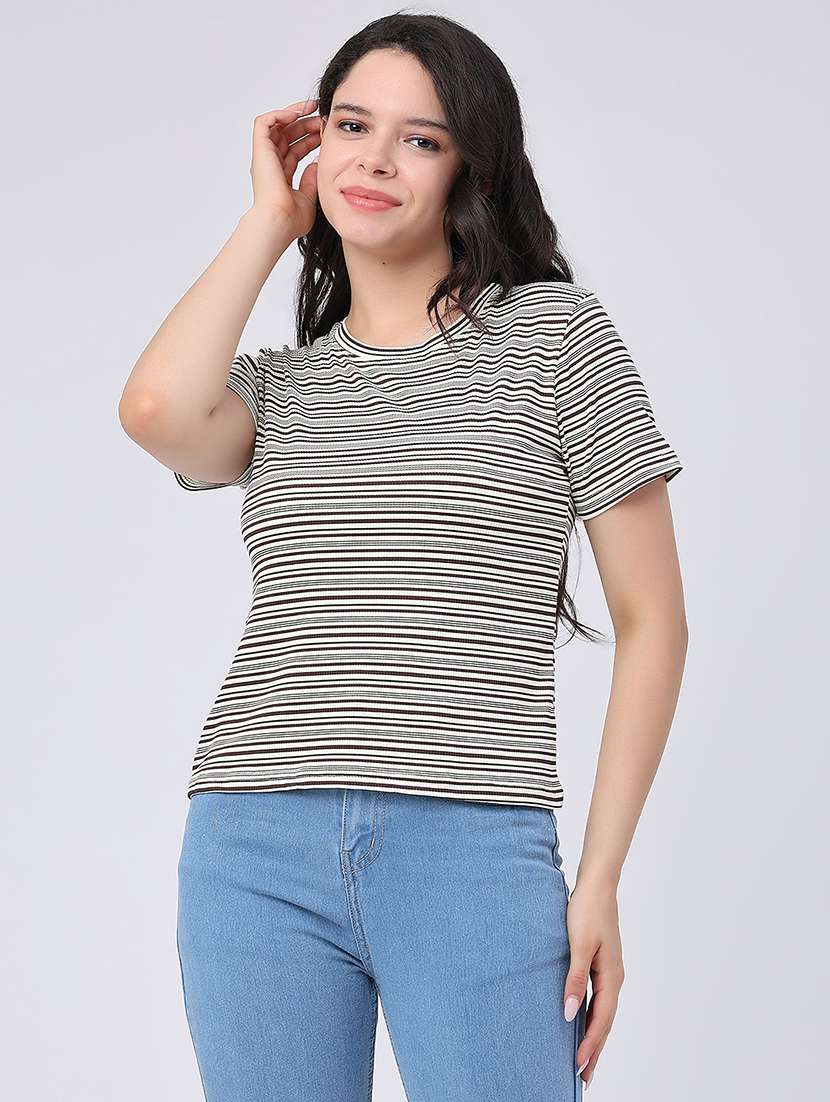 women printed round neck casual t-shirt - 22371196 -  Standard Image - 1