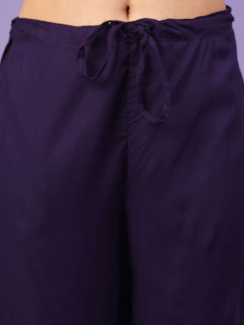 purple rayon kurta dupatta  set - 22371220 -  Standard Image - 4