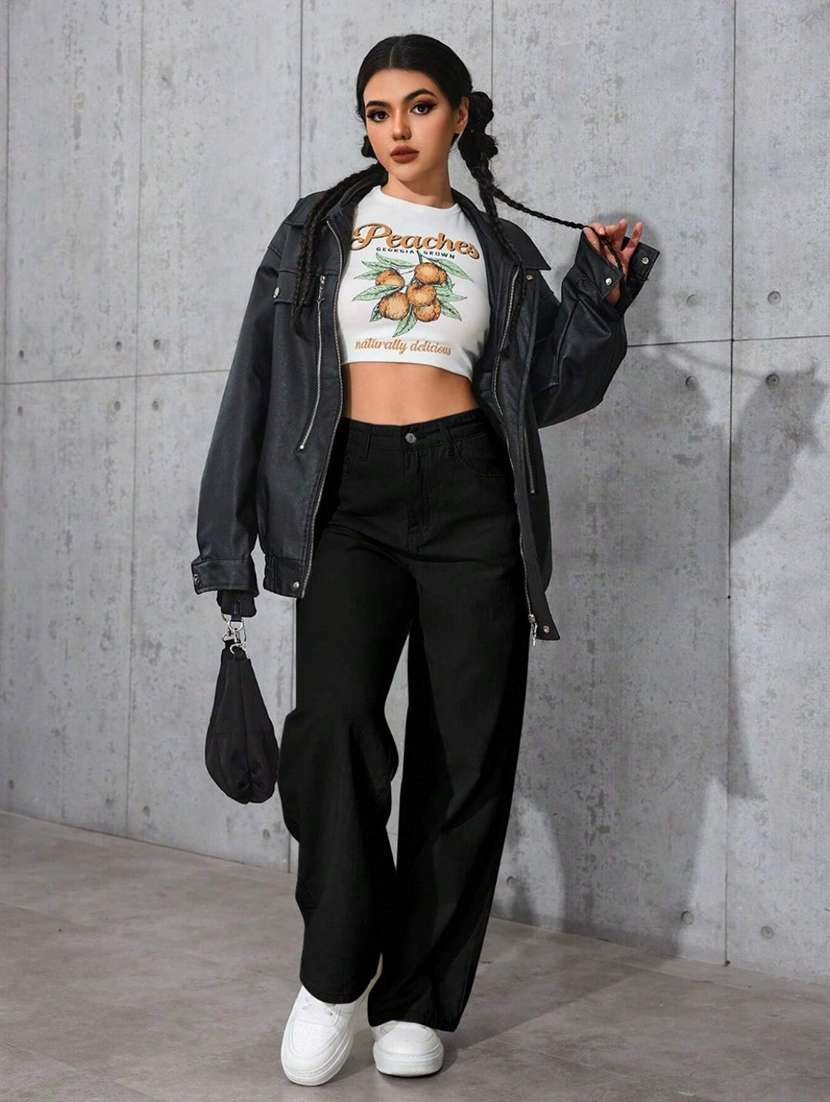 Women Solid High Rise Wide Leg Jeans - 22373337 -  Standard Image - 4