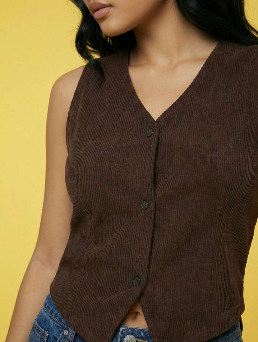 women solid sleeveless vest top - 22373386 -  Standard Image - 4