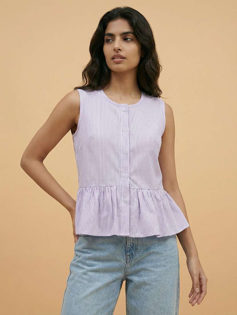 purple cotton crop top