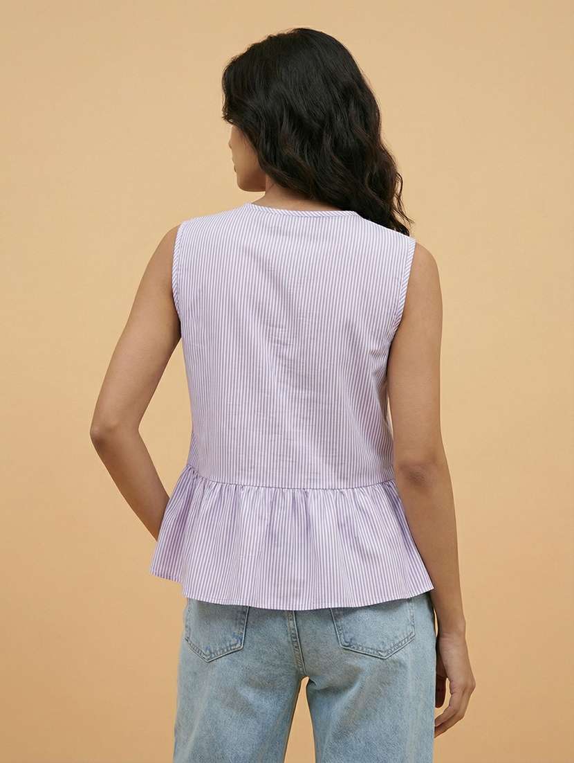 purple cotton crop top - 22373391 -  Standard Image - 1