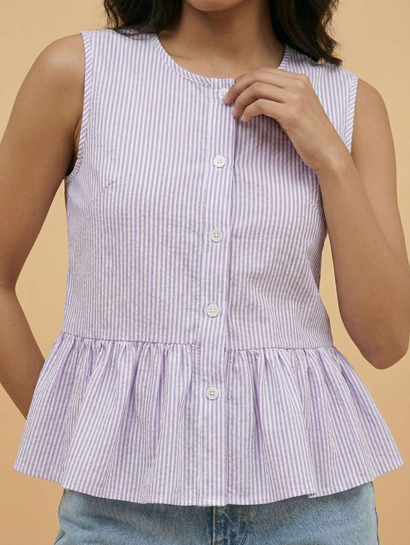 purple cotton crop top - 22373391 -  Standard Image - 4
