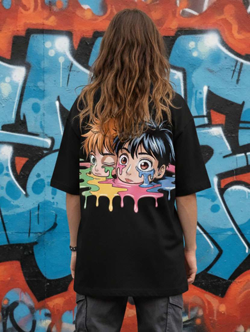 women printed short sleeve oversized t-shirt
