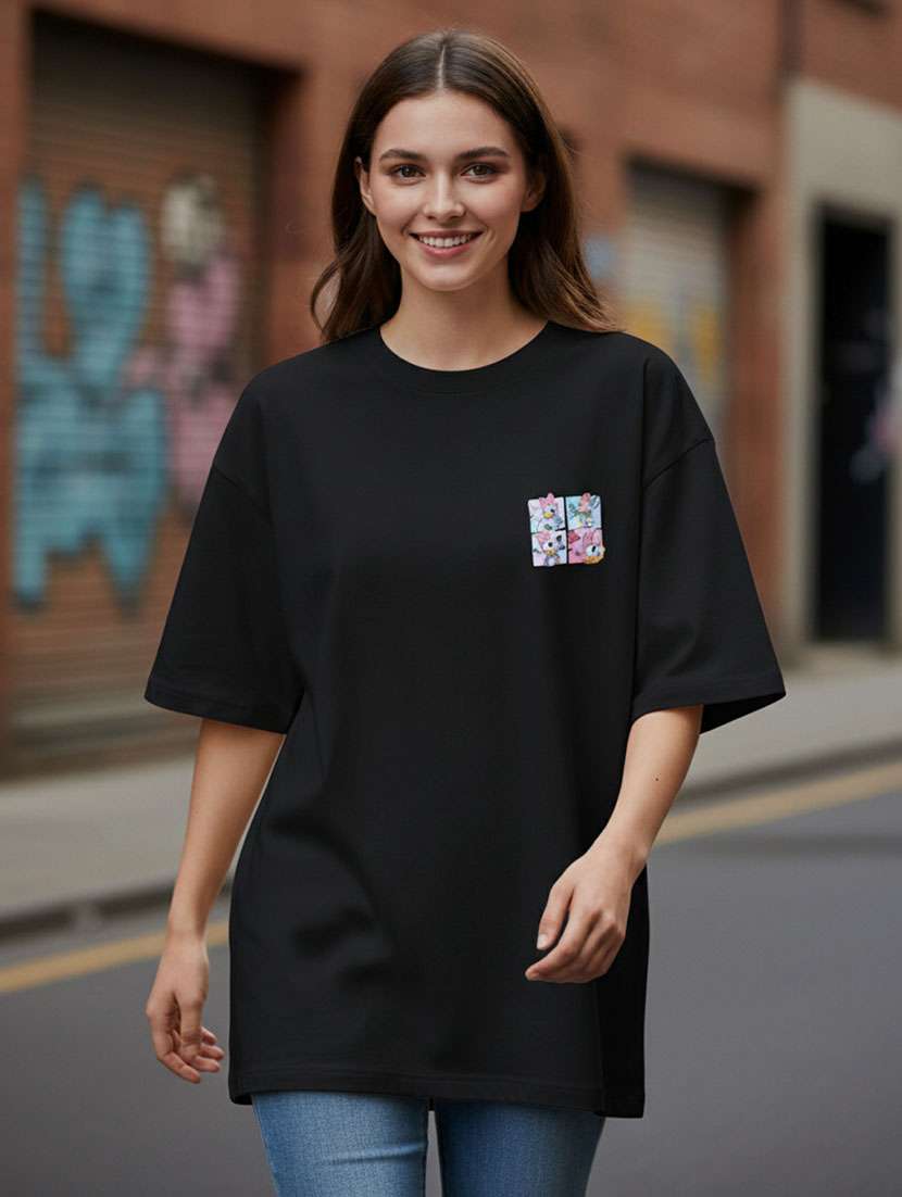 women printed short sleeve oversized t-shirt - 22373461 -  Standard Image - 1