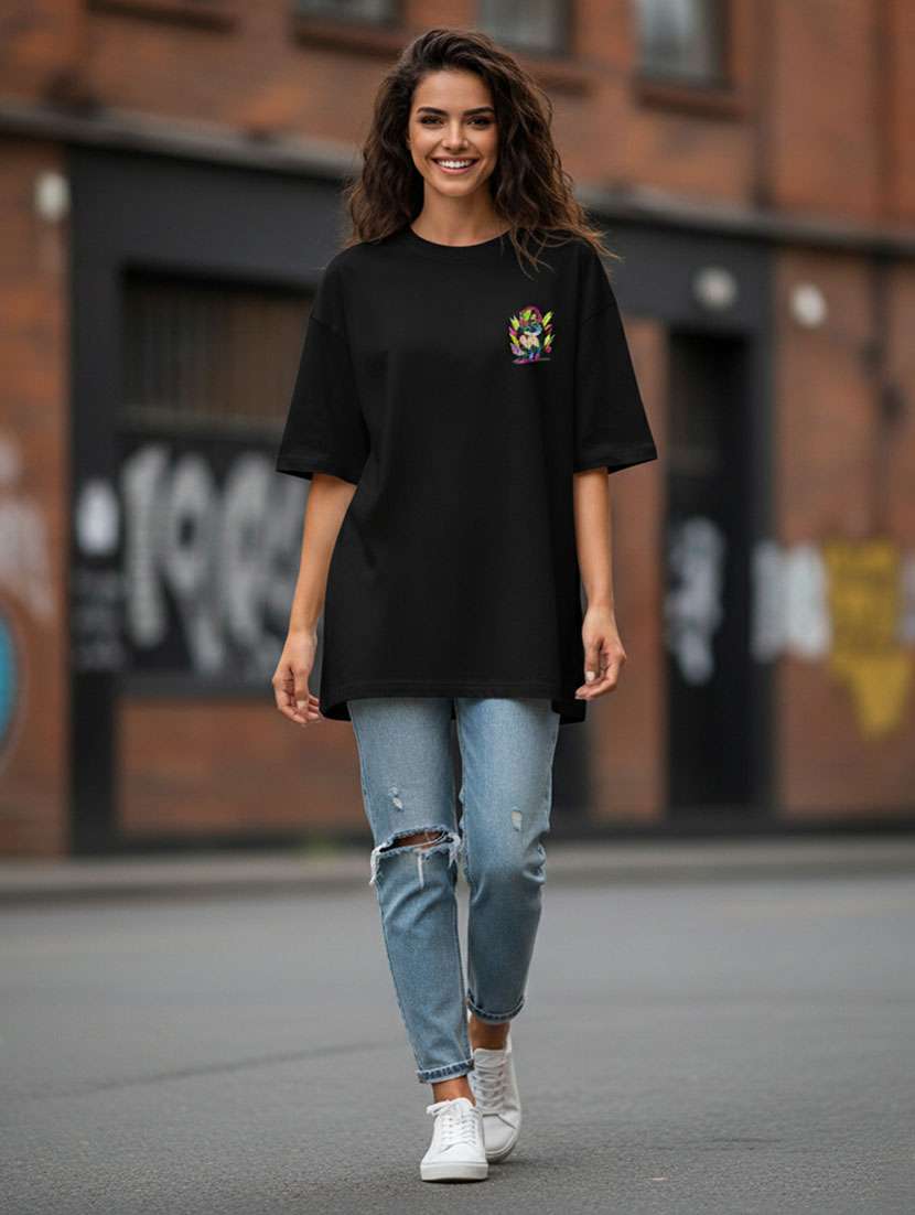 women printed short sleeve oversized t-shirt - 22373467 -  Standard Image - 1