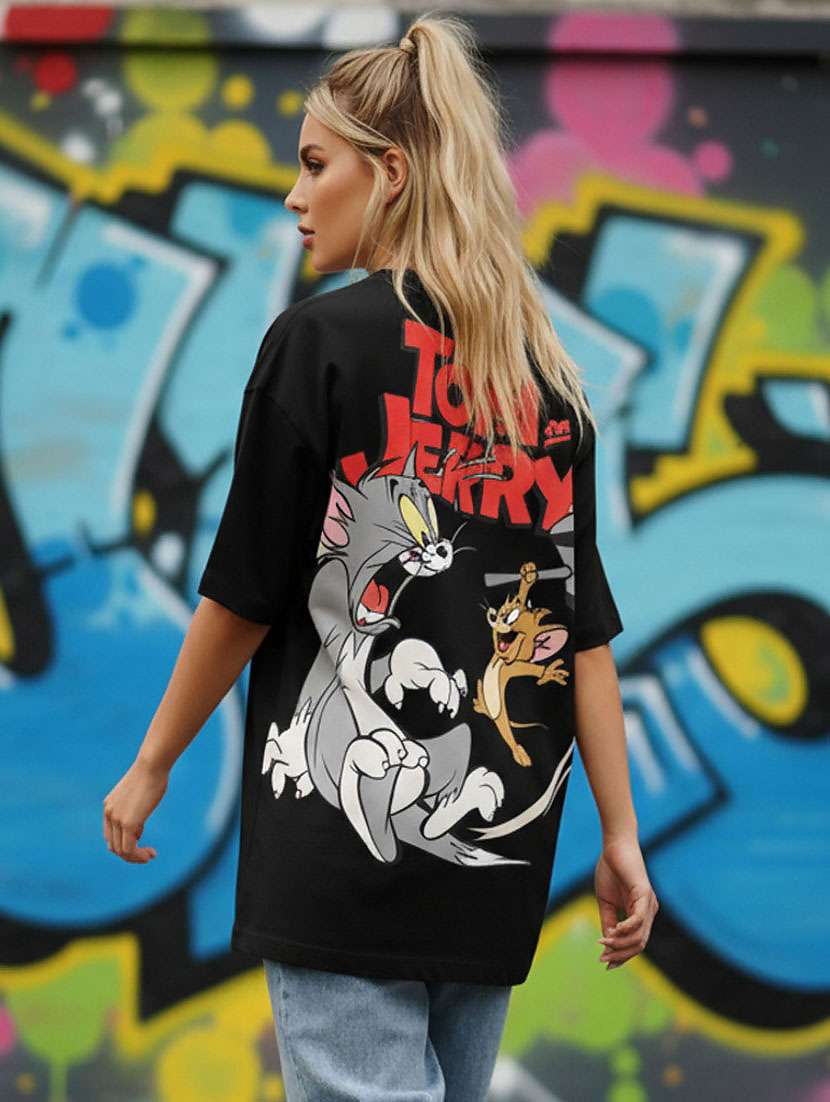 women printed short sleeve oversized t-shirt