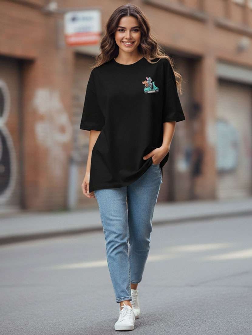 women printed short sleeve oversized t-shirt - 22373483 -  Standard Image - 1
