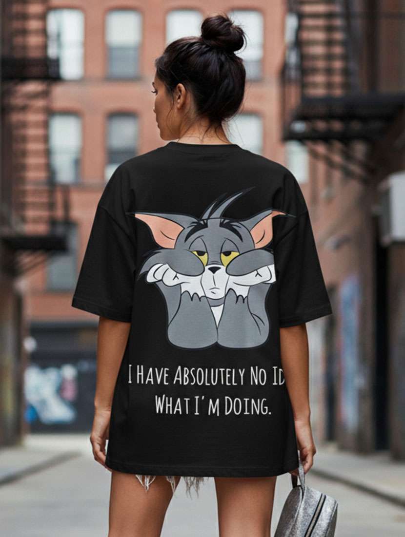 women printed short sleeve oversized t-shirt
