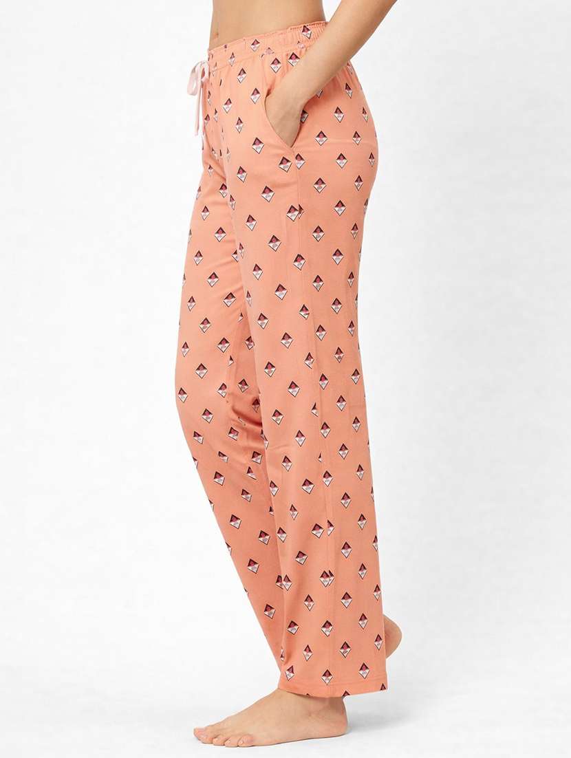 women printed mid rise lounge wear pajama - 22373490 -  Standard Image - 1