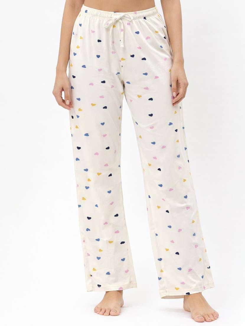 women printed mid rise lounge wear pajama - 22373497 -  Standard Image - 1