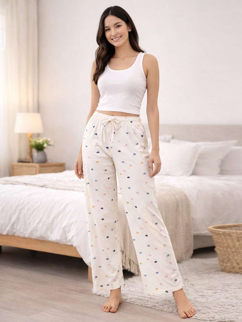 women printed mid rise lounge wear pajama - 22373497 -  Standard Image - 4
