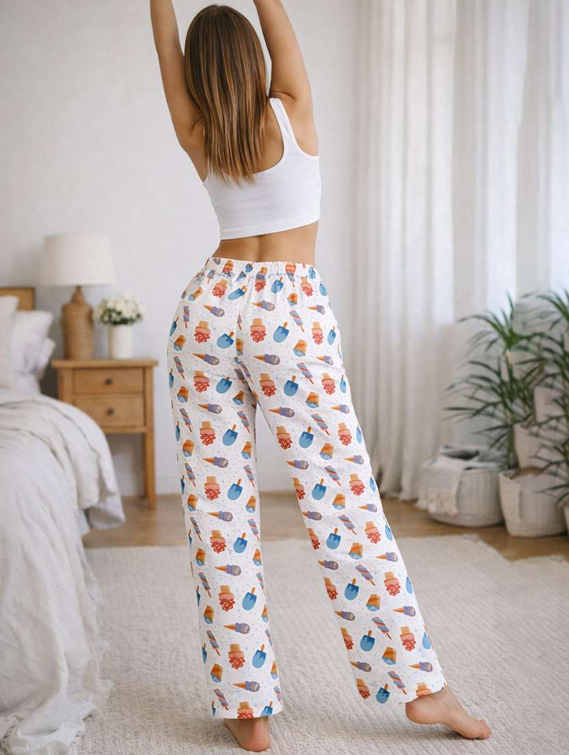 women printed mid rise lounge wear pajama - 22373499 -  Standard Image - 4